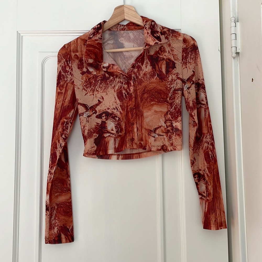 Toile Cropped Shirt